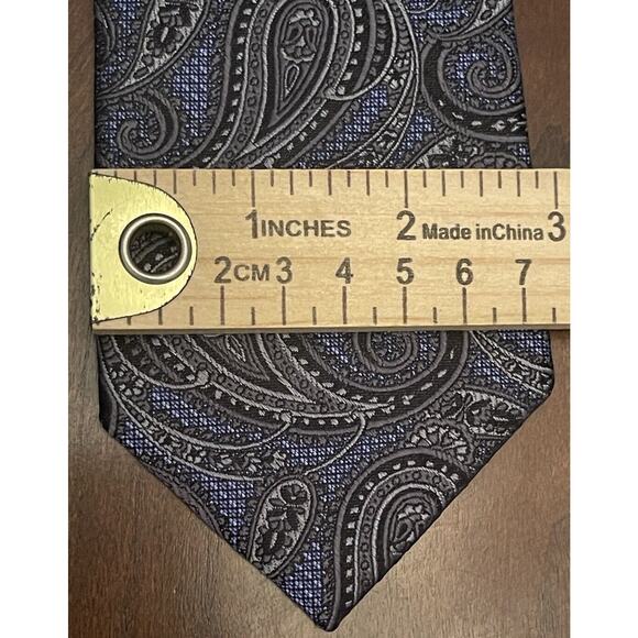 Pronto Uomo Platinum Blue Black Gray Hand Made 100% Silk Made In China - Picture 4 of 9